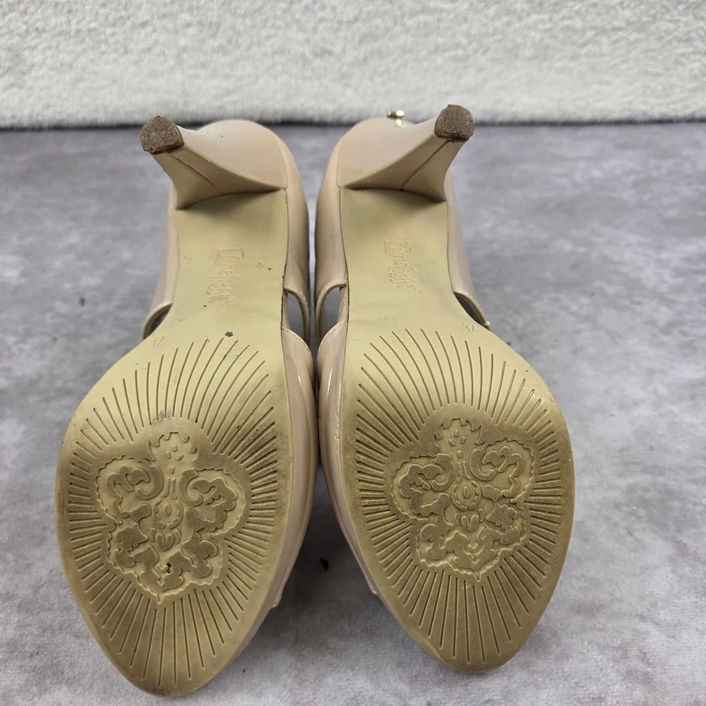 Limelight Kingsley Nude Patent Platform Peep Toe Heels 7.5 155381